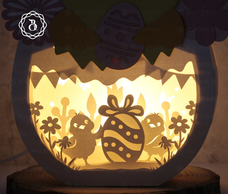 Chick Easter Egg Shadow Box Template – 3D SVG Files (digital Download ...