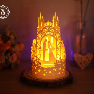 Paper Lanterns Happy Wedding - Paper Cut Lamp Fairy - Paper Cutting Template - Lantern SVG - DIY Paper Lanterns