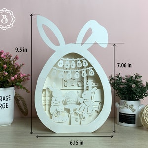 Easter Egg 3D Shadow Box SVG - Super Cute Easter Bunny Couple SVG Files ...