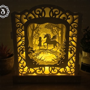 Tarjeta emergente Unicornio 3D - Tarjeta 3D hecha a mano - Archivos de plantilla de corte de papel - Archivos SVG - Plantillas digitales