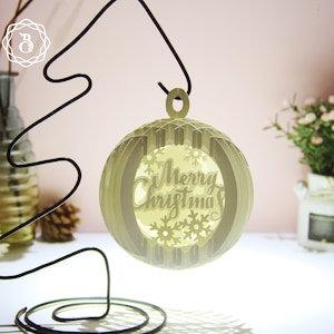 Merry Christmas Sphere Popup Mini SVG - Merry Christmas Popup Card 3D - Kerstdecoratie DIY