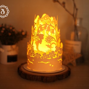 Lanterne di carta Little Fairy SVG - Paper Cut Lamp Fairy - Paper Cutting Template - Lantern SVG - Lanterne di carta fai da te