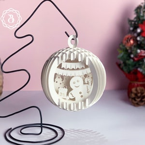 Schattige Gingerbread Man Sphere Popup Mini SVG - Merry Christmas Sphere Popup 3D - Leuke kerstpapier gesneden decoratie