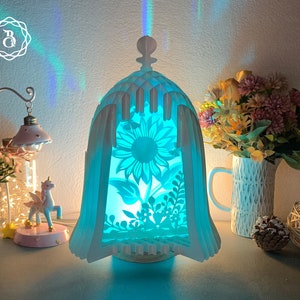 Bouteille en verre de tournesol Popup 3D, Modèle de découpe de papier tournesol SVG, Modèles de cadeaux de carte pop-up 3D de fleur, Modèles numériques