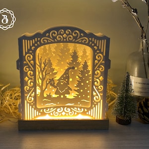 Pop-up Karte 3D Weihnachtswichtel - Scherenschnitt für Weihnachten - Xmas 3D Karte - Frohe Weihnachten Scherenschnitt Vorlage - Popup Karte 3D