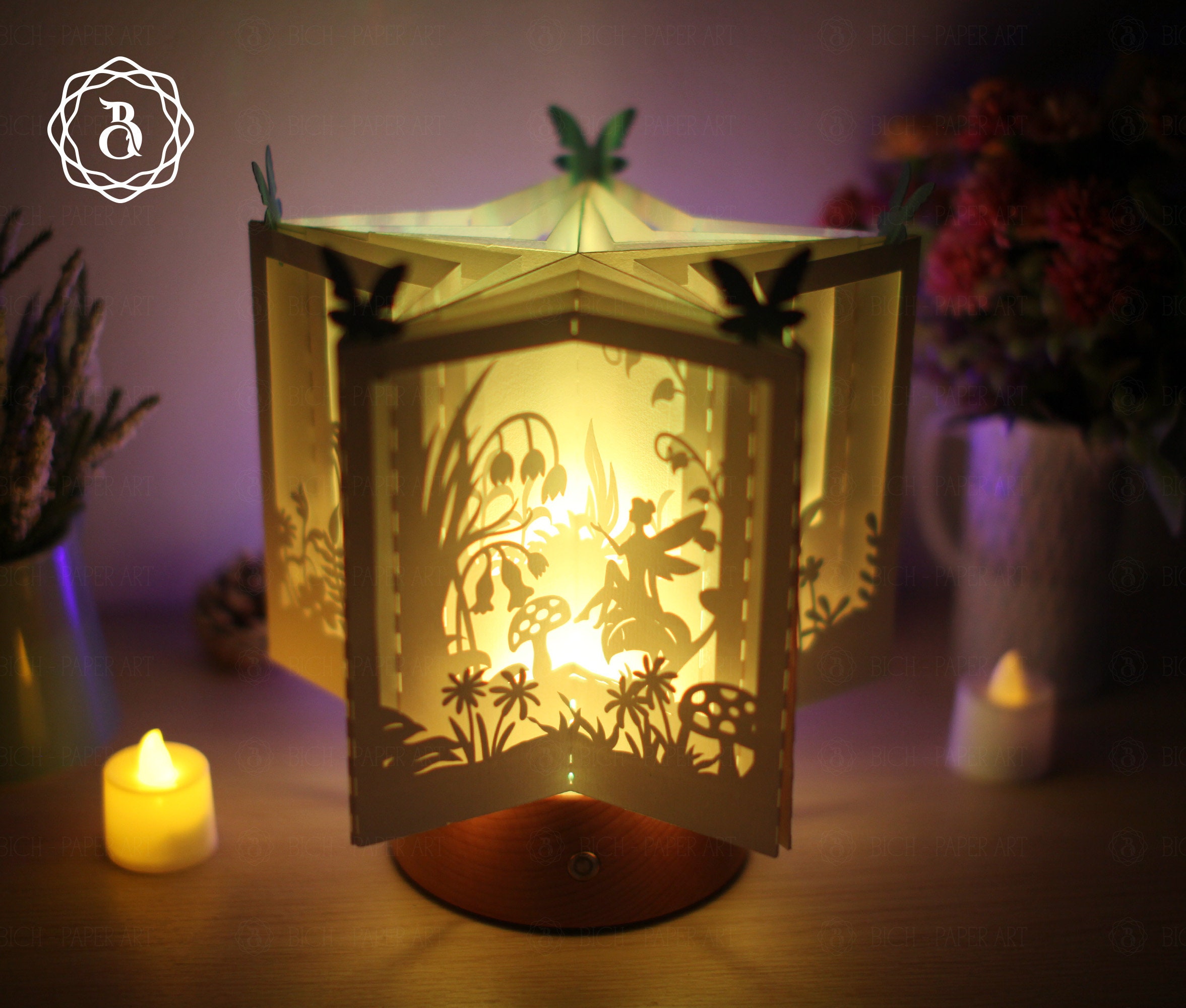 Fairy Book Star Lantern 3D SVG: DIY Paper Craft Template (Digital Download)