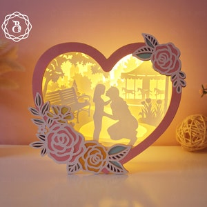 Mutter und Tochter Herz Shadowbox SVG, 3D Mütter Liebe Vorlage, Muttertag Shadowbox, Geschenke für Mama