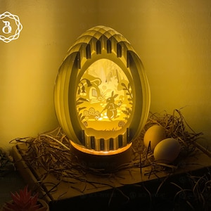 Oeufs de lapin de Pâques sphère Popup 3D SVG - Super mignon lapin de Pâques oeuf SVG fichiers - SVG de Pâques