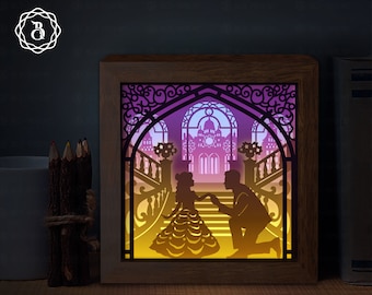 Princess Light Box Template: Papercut Shadow Box SVG (Digital Download)