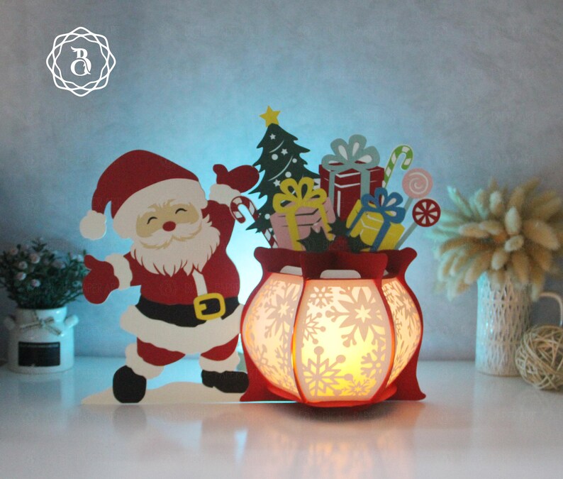 Paper Lanterns Santa Claus Gift Bag With Snowflake Patterns Cricut