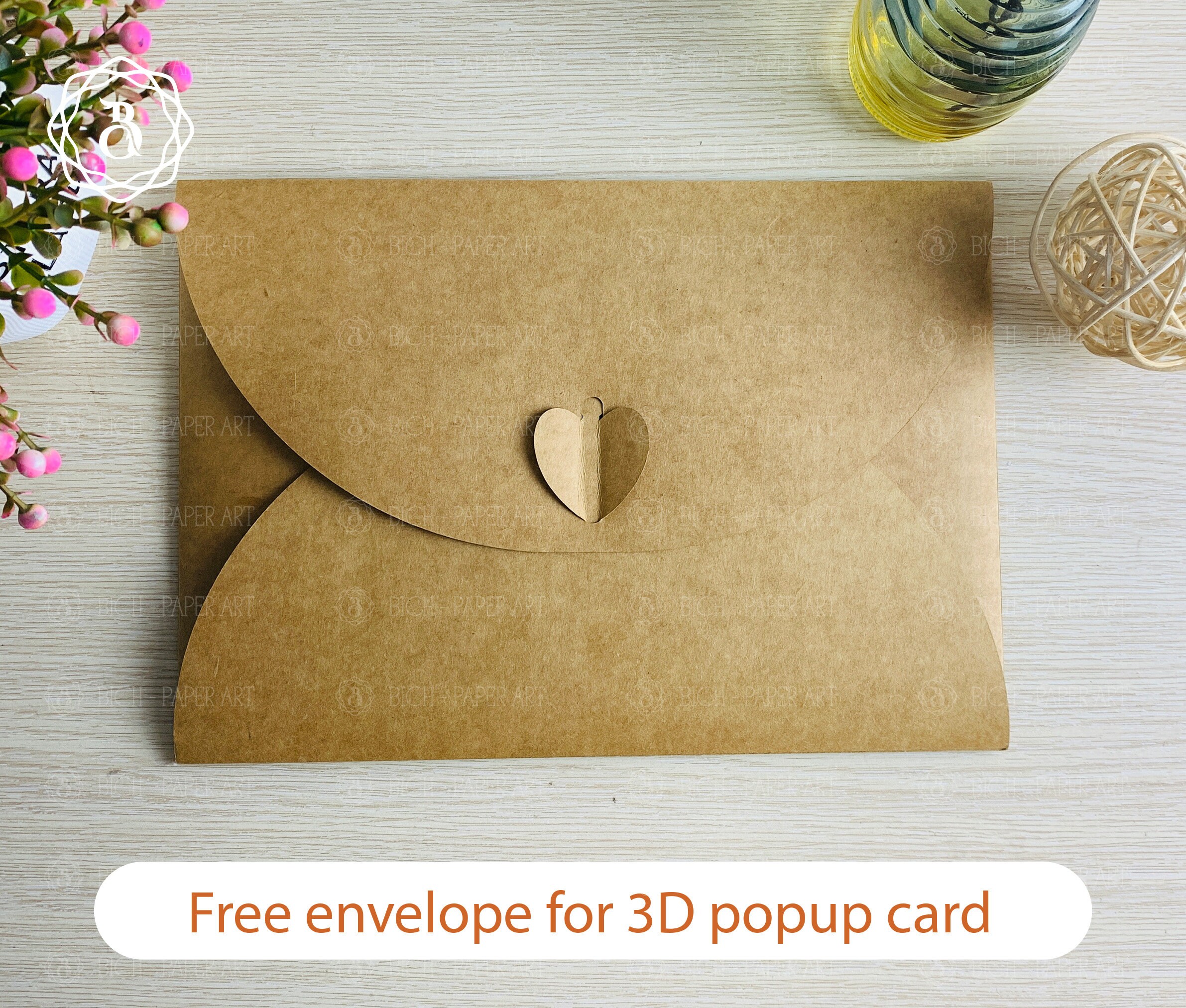 Valentine Gnomes 3D Pop up Card SVG: Paper Cutting Template (digital ...