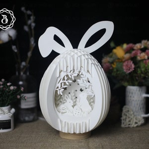 Easter Egg Bunny 3D Popup: Paper Cut Template (SVG, PDF, PNG) - Etsy