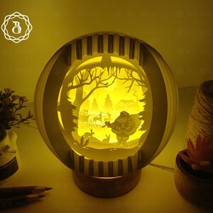 Sphère du père Noël Pop Up - Fichier numérique - Joyeux Noël Globe Pop Up - Fichiers SVG Noël Shadow Box - Carte 3D Pop Up
