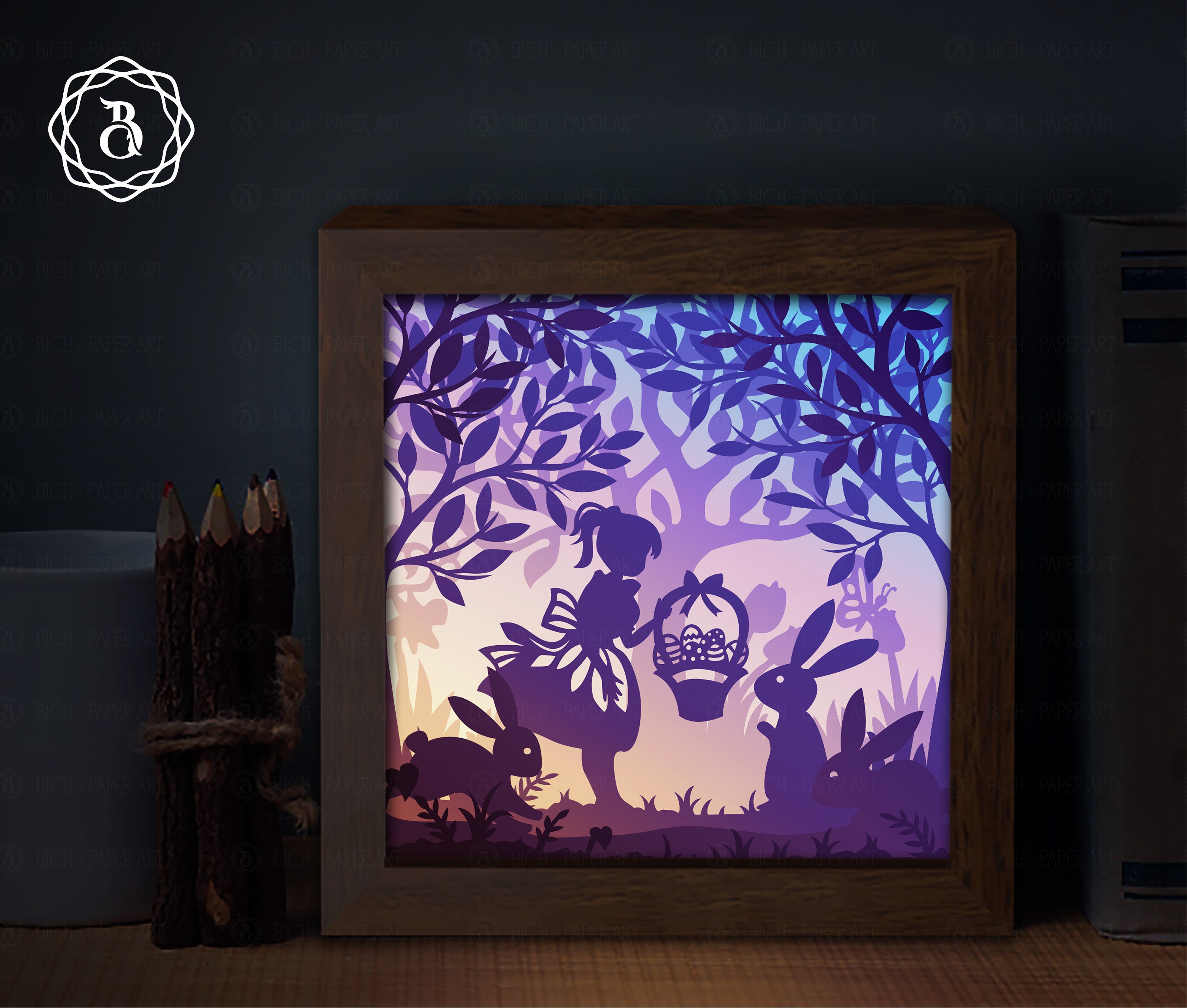 シャドウボックス 型紙 Countdown to Christmasシャドーボックス用プリント7枚 型紙