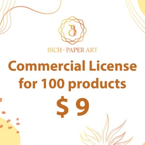 Commercial License For Customers Who Buy Digital Products And Want To Sell Finished Products In Less Than 100 Copies