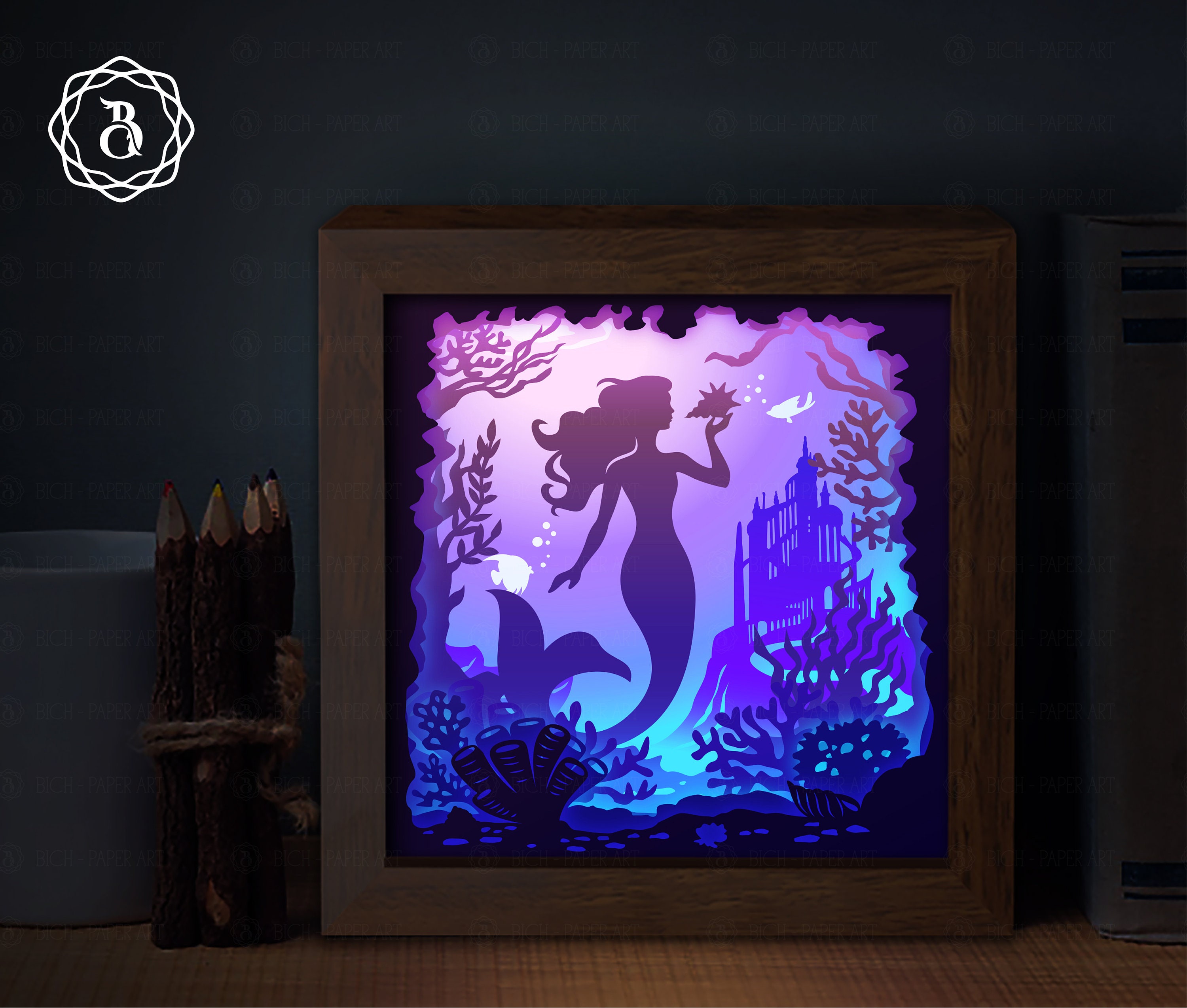 Lighting Home & Living Night Lights Mermaid Light Box