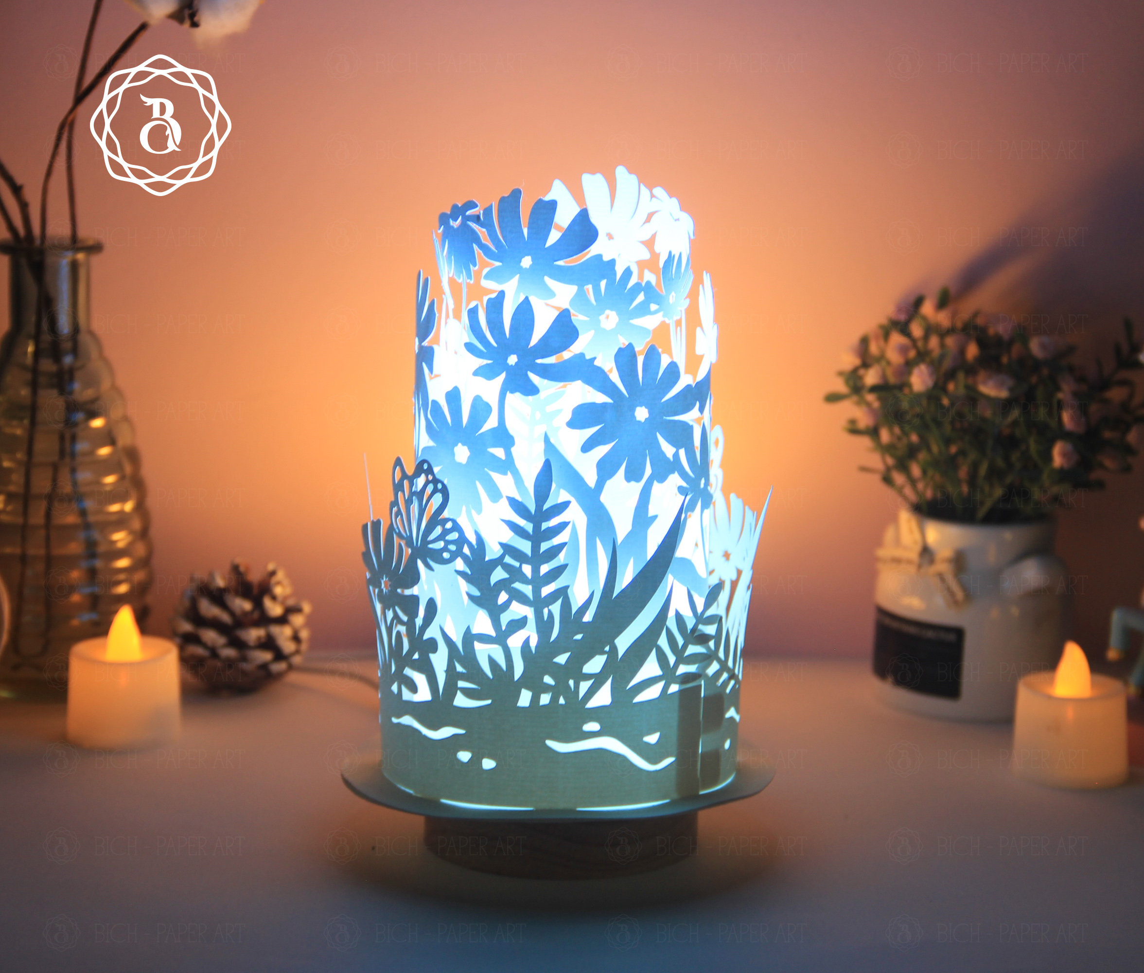 Cosmos Flower Paper Lantern SVG Template: DIY Paper Cut Lamp (digital  Download) - Etsy, image size:2353x2000