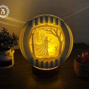 Christmas Fairy Sphere Pop Up - Digital file  - Globe Pop up - Paper Cutting Template - 3D Pop-up Card - Xmas 3D Shadow Box SVG
