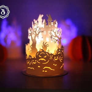 Halloween Pumpkin Paper Cut Lamp - Paper Cutting Templates - DIY Halloween Decorations - Halloween Paper Lanterns