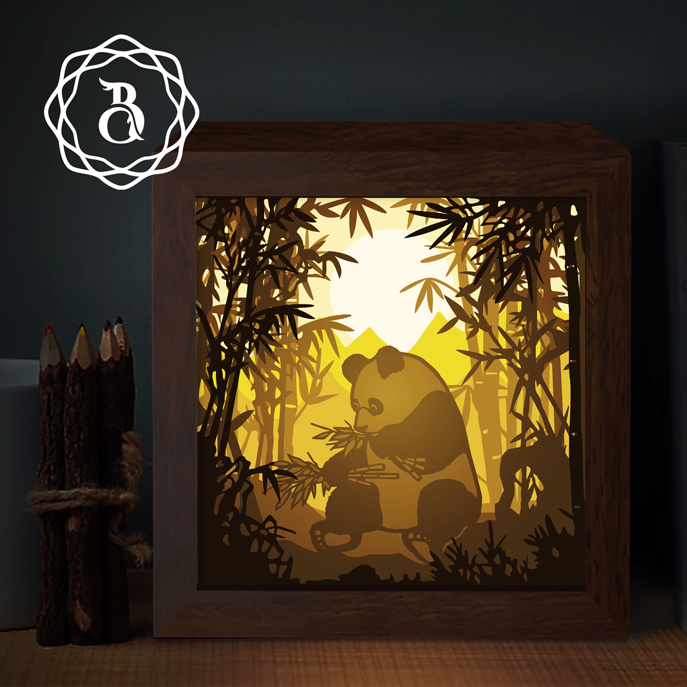 Panda Lightbox Template Paper Cutting Template Lightbox SVG | Etsy