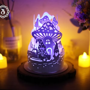 Gnomes Easter Paper Lanterns SVG - Paper Cut Easter - Paper Cutting Template - Lantern SVG - DIY Easter Paper Lanterns