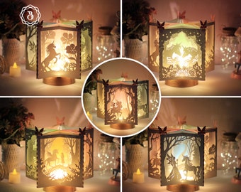 Unicorn Book Star Lantern 3D SVG: DIY Paper Craft Decor (Digital Download)