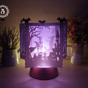 Cat Witch Halloween Book Star Lantern SVG, 3D Paper Star Template, Halloween Decorating Handmade, Cat Witch Halloween Paper Cut