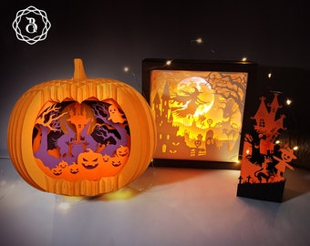 Biglietto Pop-Up 3D Per Halloween - Castello Stregato Con Fantasmi E Zucca, Con Busta, Decorazione E Auguri Spaventosamente Divertente - 4