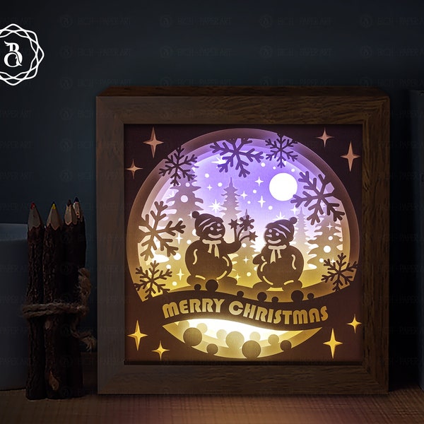 Snowman Couple In Love Shadow box, Cute Snowman Light box Template, 3D Shadow box SVG, Paper Cutting Template SVG Files Snowman Couple In Love Shadow box, Cute Snowman Light box Template, 3D Shadow box SVG, Paper Cutting Template SVG Files