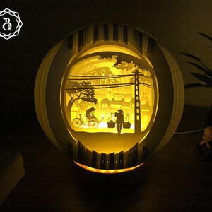 Long Bien Bridge Viet Nam Sphere Illuminazione pop-up - Carta tagliata fatta a mano