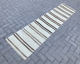 Brown runner rug , Striped runner rug , Natural runner rug , Hallway runner rug , Vintage runner rug , Farmhouse runner rug , 2x7 rug