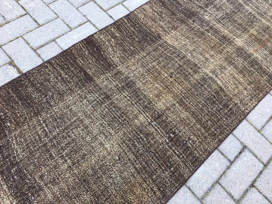 Dark brown runner rug Organic long runner rug Goat hair Etsy