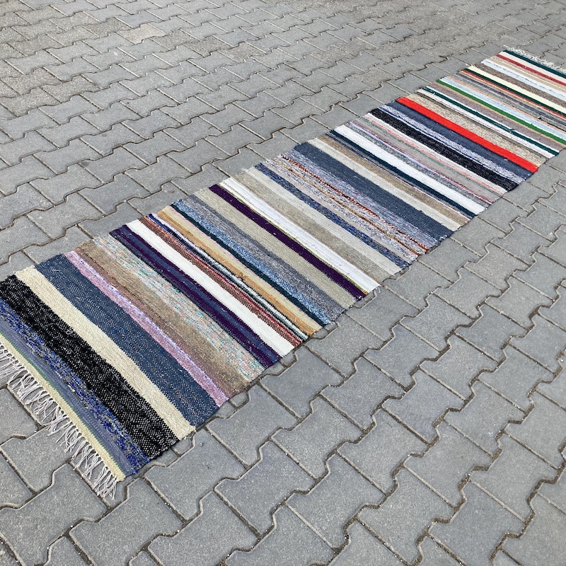 Rag Rug Runner - Etsy