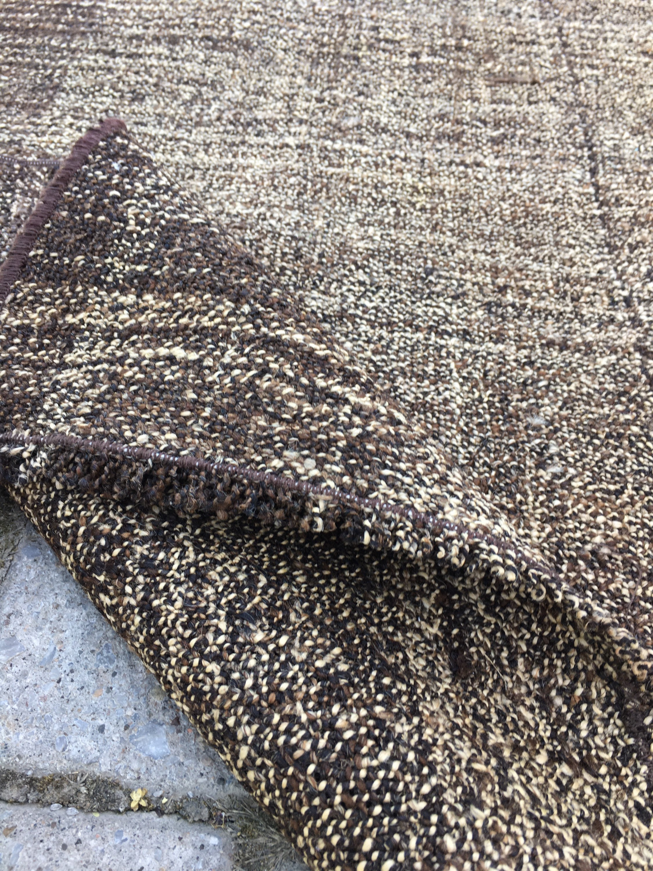 Organic narrow runner rug Dark brown solid runner rug Etsy