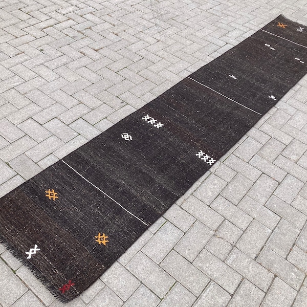 Flatweave runner rug , Vintage runner kilim rug , Organic runner rug , Hallway runner rug , Striped runner rug , Stair runner rug , 2x11 rug