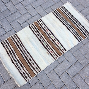 White Small Rug , Minimalist Small Rug , Entryway Rug , Door Mat Rug ...