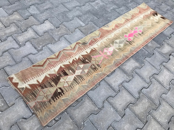 Vintage Turkish Kilim Runner Rug: Bohemian Oriental Decor, 1x6