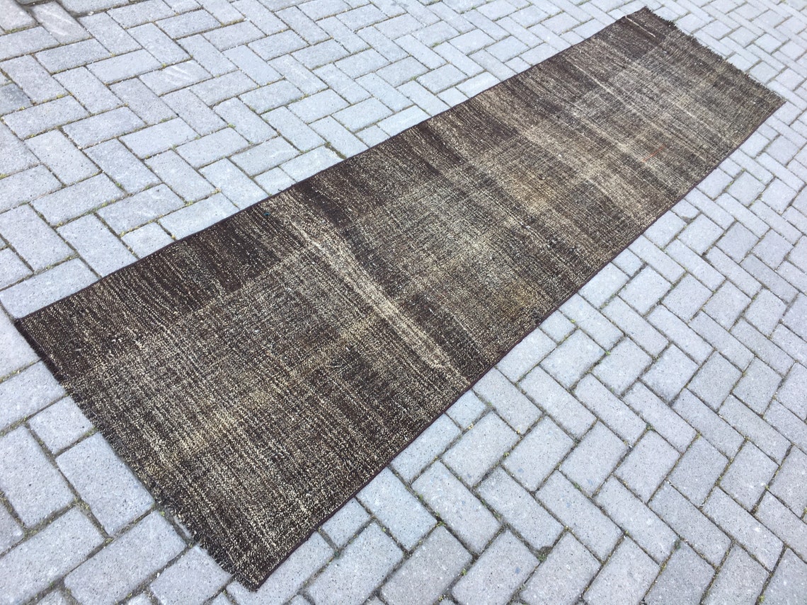 Dark Brown Runner Rug Organic Runner Rug Goat Hair Runner Etsy