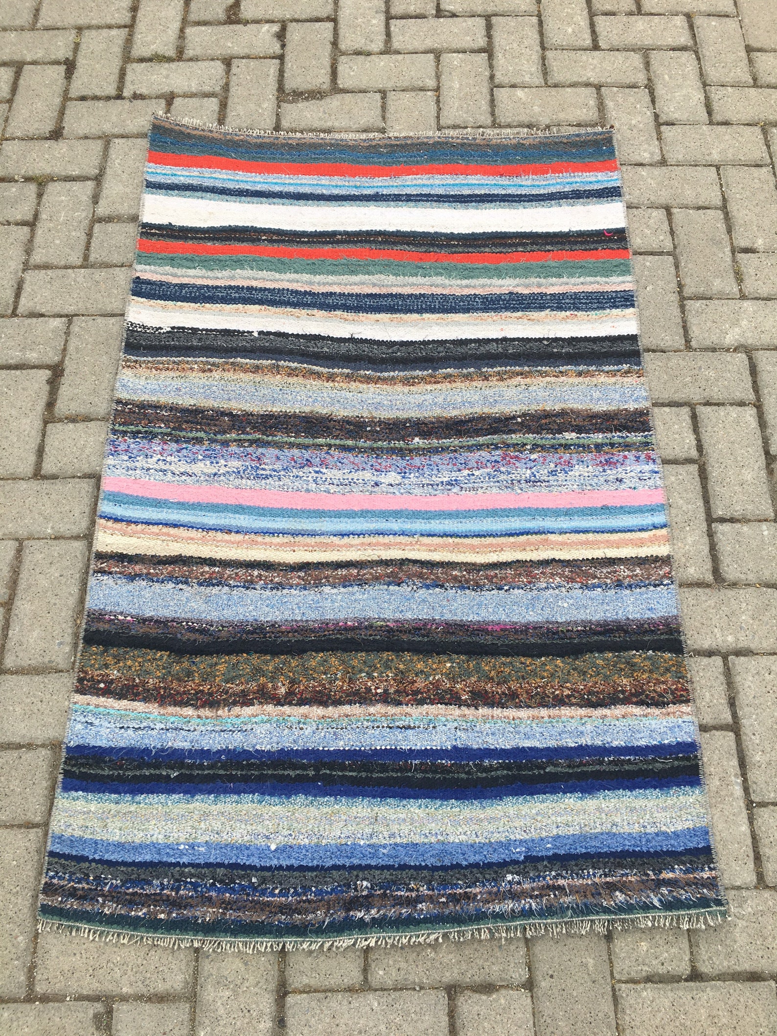 Multicolor Striped Small Rug Rag Door Mat Rug Small Rag Etsy