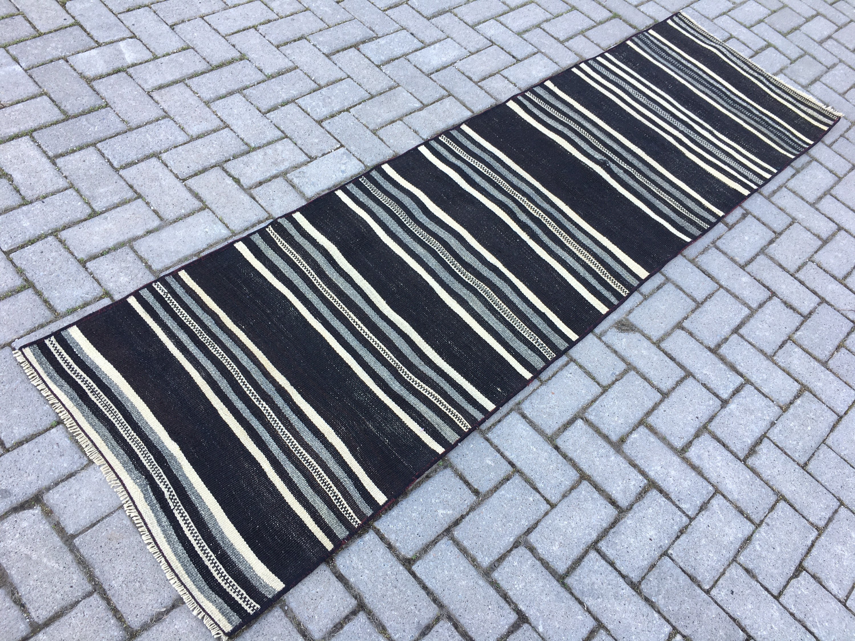 Mid century modern runner rug Organic runner rug Undyed Etsy