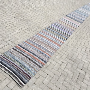 Extra Long Kilim Runner Rug: Vintage Turkish Rag Rug (2’6 x 30’4 ft)
