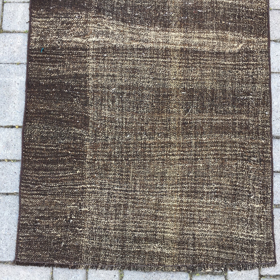 Dark brown runner rug Organic long runner rug Goat hair Etsy