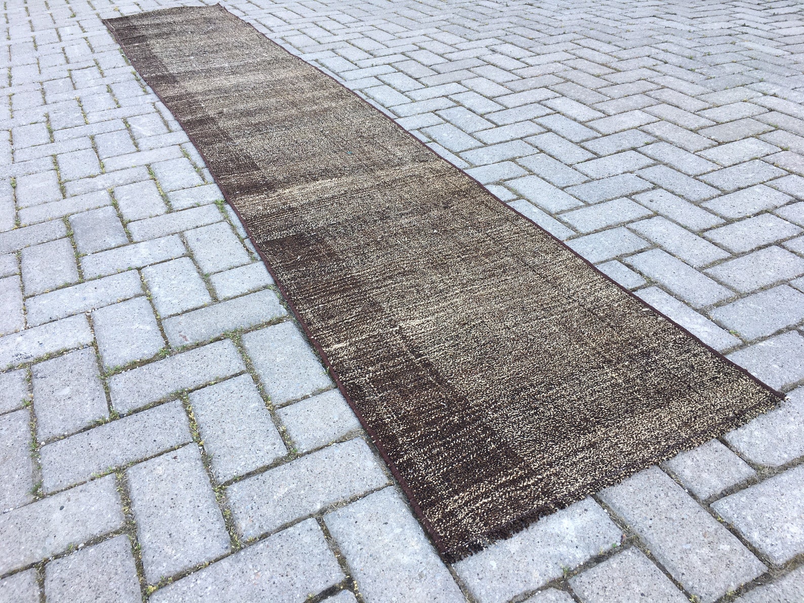 Organic Narrow Runner Rug Dark Brown Solid Runner Rug Etsy