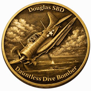 SBD Tauchbomber Challenge Münze Tiefe Karte Digitaler Download Bild 1