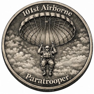 101st Fallschirmjäger Challenge Münze Tiefen Karte Digitaler Download