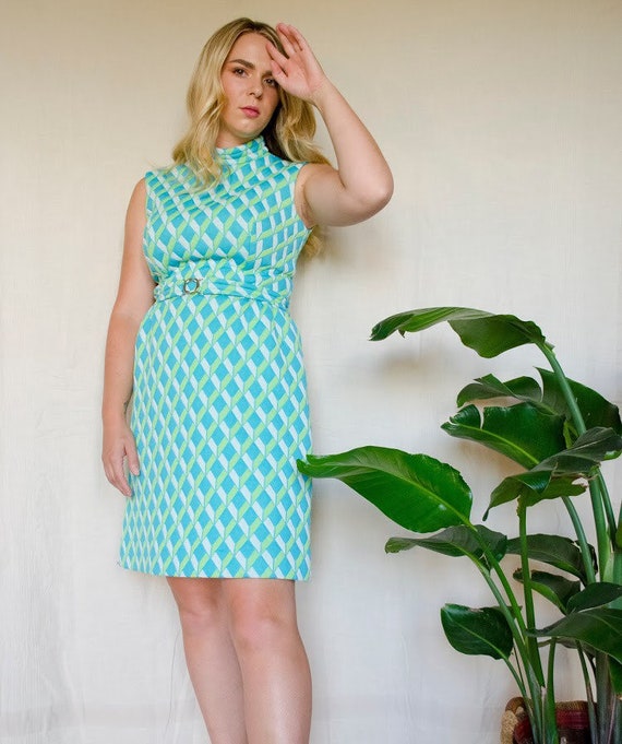 Vintage 1960s Ruth Norman for Gay Gibson Blue Gree