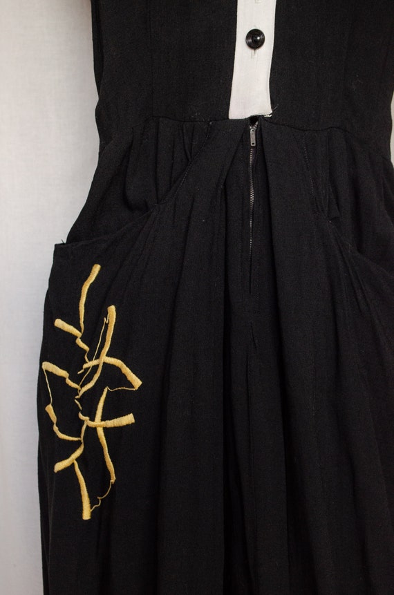 Vintage 1940s Black Halter Sun Dress - image 4