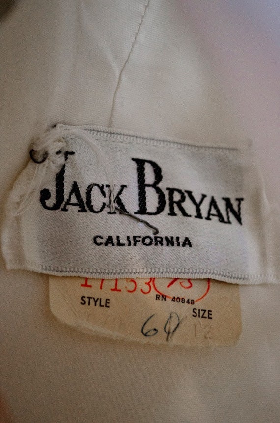 Vintage 1960s Jack Bryan California White Chiffon… - image 8