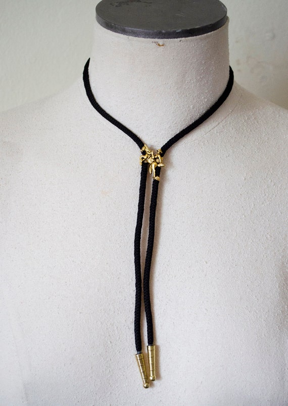 Vintage Bolo Tie With Cowboy Pendant - image 2