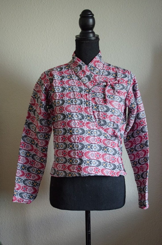 Vintage 1960s Gauzey Tapestry Folk Jacket